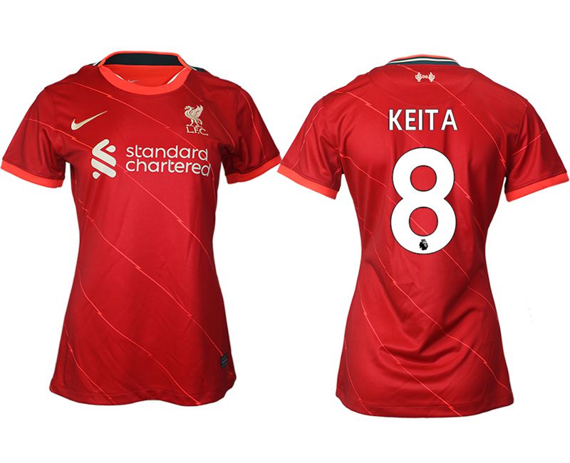 Women 2021-2022 Club Liverpool home aaa version red #8 Soccer Jerseys->women soccer jersey->Women Jersey